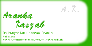 aranka kaszab business card